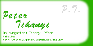 peter tihanyi business card